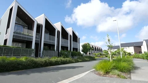 Contemporary multilevel streetscape Stock Footage 233216774