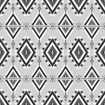 A contemporary native ethnic pattern in black, white, and gray. Stock Illustration
