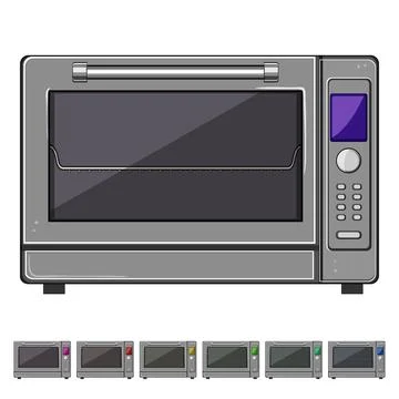 Contemporary oven kitchen cartoon vector graphic Stock Illustration