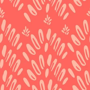 Contemporary pattern with plant, abstract shapes Stock Illustration