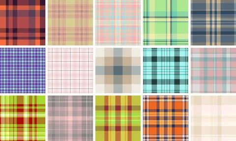 Contemporary plaid bundle designed social media graphics. Trend driven tartan Stock Illustration
