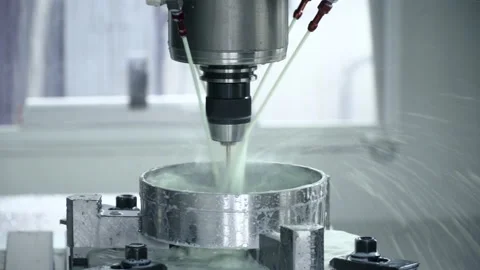 Contemporary process of metalworking and clean machine manufacturing of press fo Stock Footage 199488071