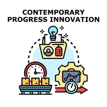 Contemporary progress innovation concept evolving business strategy Stock Illustration