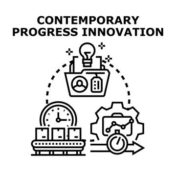 Contemporary progress innovation concept evolving business strategy Stock Illustration