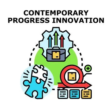 Contemporary progress innovation concept vector illustration icon Stock Illustration