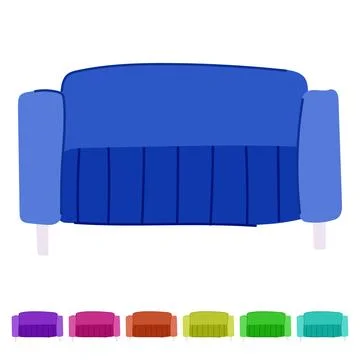 Contemporary reception sofa vector cartoon graphic Stock Illustration