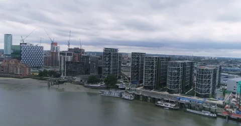 A contemporary riverside real estate development in West London Stock Footage 77342989