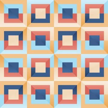 Contemporary seamless geometric pattern, square shapes. Clean abstract design Illustrazione stock