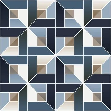 Contemporary seamless geometric pattern, square shapes. Clean abstract design Ilustração Stock