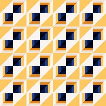 Contemporary seamless geometric pattern, square shapes. Clean abstract desi.. Ilustração Stock