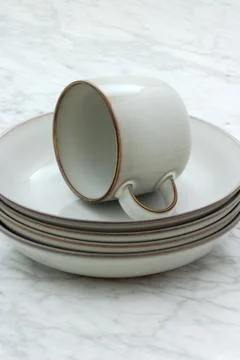 Contemporary set of plates Stock Photos