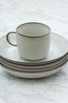 Contemporary set of plates Stock Photos
