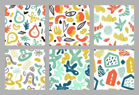 Contemporary shapes seamless pattern. Geometric modern background, colorful Stock Illustration