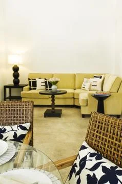 Contemporary sofa seating area Stock Photos