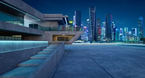 Contemporary square shape design modern Architecture building exterior Ilustração Stock