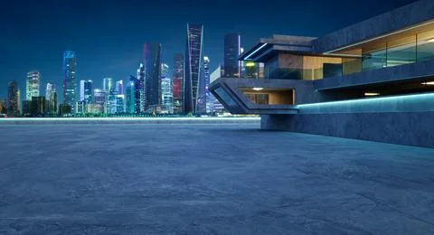 Contemporary square shape design modern Architecture building exterior Ilustração Stock