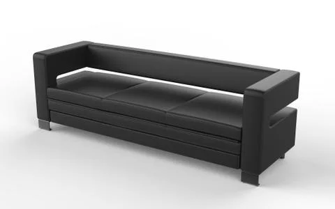 Contemporary style black sofa Stock Illustration