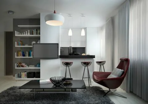 Contemporary style studio Illustrazione stock