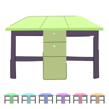 Contemporary table dining vector cartoon graphic Stock Illustration