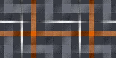 A contemporary tartan plaid pattern featuring grey and orange tones accented  Stock Illustration