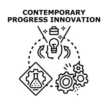Contemporary thinking driving business progress and innovation Stock Illustration