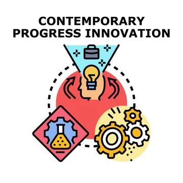 Contemporary thinking driving business progress and innovation Stock Illustration