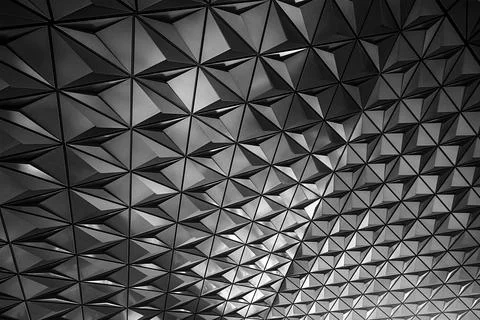 Contemporary triangle shape design modern Architecture building interior wi.. Foto stock