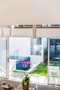 A contemporary view from the dining area Stock Photos