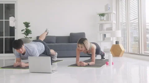 Contemporary young active couple Stock Footage 248585795