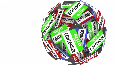 Contender Name Tag Ball Sphere Candidates Animation Stock Footage 60239320