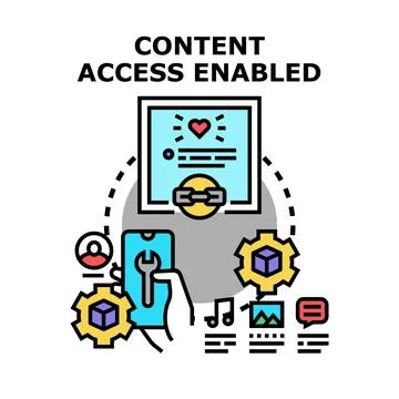 Content access enabling digital document and mobile data Stock Illustration