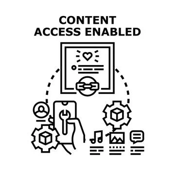 Content access enabling digital document and mobile data Stock Illustration
