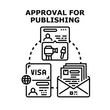 Content approval process for media publishing Stock Illustration