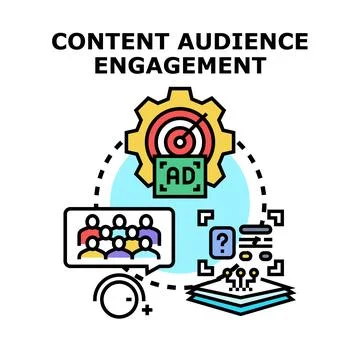 Content audience engagement strategy optimizing digital marketing Stockillustratie