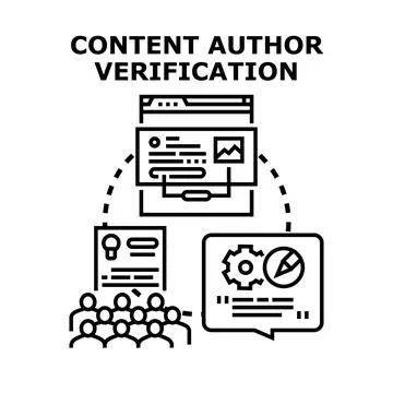 Content author verification digital publishing process Stock Illustration