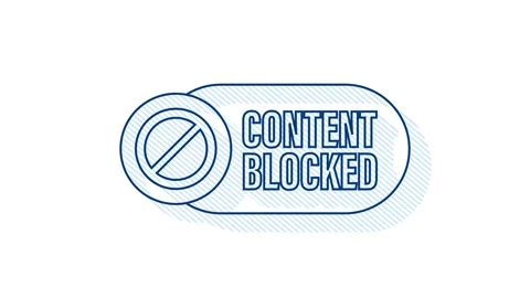 Content blocked label. Shadow style. Motion Graphic Stock Footage 169314576