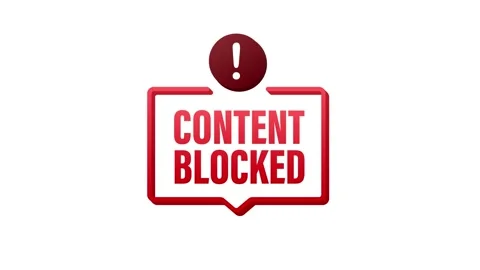 Content blocked label on white background. Motion graphics 4k Stock Footage 196874879