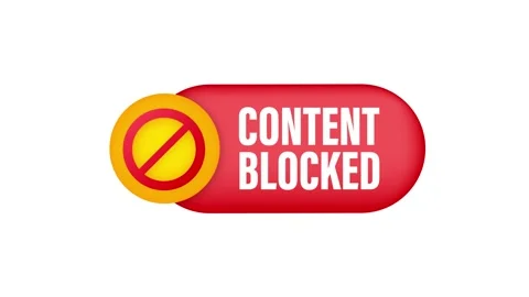 Content blocked label on white background. Motion graphics 4k Stock Footage 197025282
