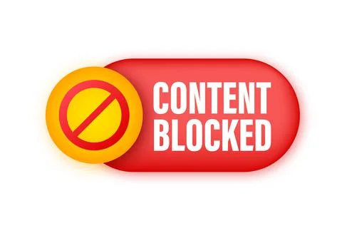Content blocked label on white background. Vector stock illustration. Illustrazione stock