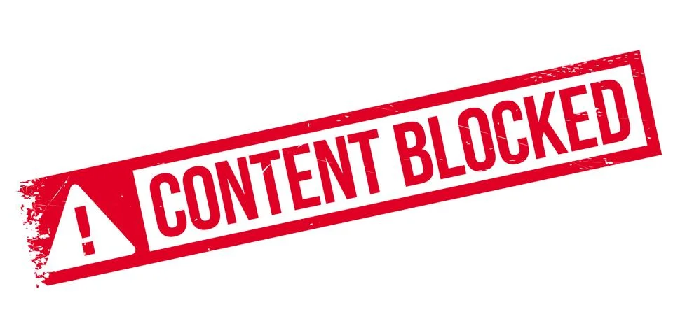 Content Blocked rubber stamp Stock Illustration