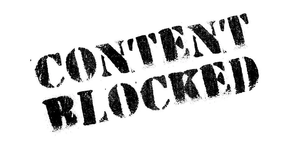 Content Blocked rubber stamp Stock Illustration