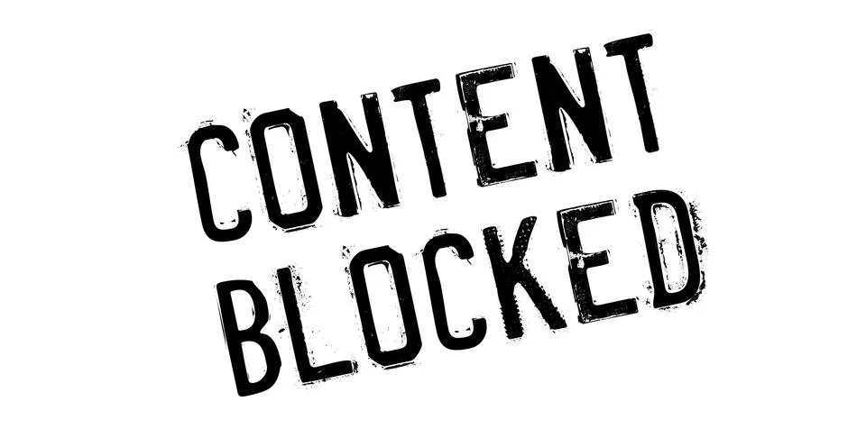 Content Blocked rubber stamp Stock Illustration