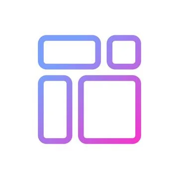 Content blocks pixel perfect gradient linear ui icon Stockillustratie