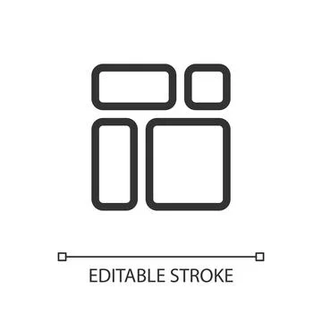 Content blocks pixel perfect linear ui icon 스톡 일러스트