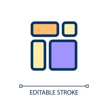 Content blocks pixel perfect RGB color ui icon 스톡 일러스트