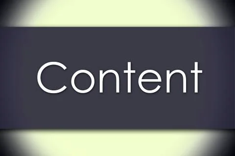 Content - business concept with text Stockillustratie