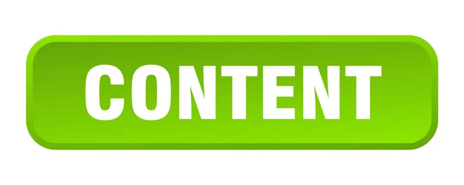 Content button. content square 3d push button Illustrazione stock