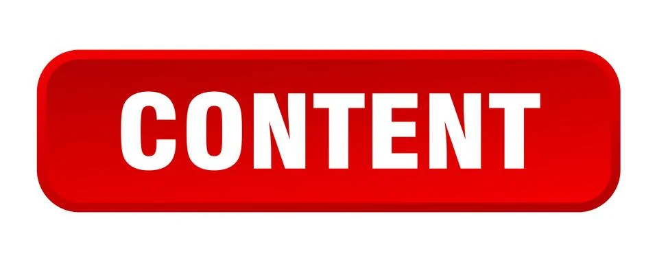 Content button. content square 3d push button Illustrazione stock