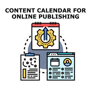 Content calendar for online publishing planning strategy Stock Illustration