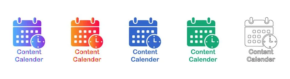 Content calendar schedule icon for project planning tasks Stock Illustration